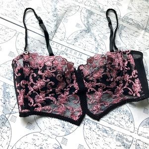 Vintage Dior Rare Embroidered Mesh Bra